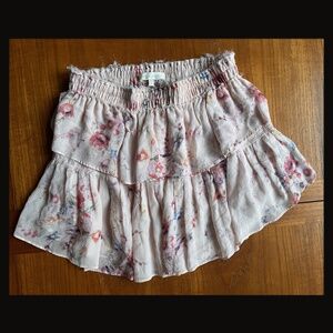 Love Shack Fancy Pink Silk Skirt - Size Small